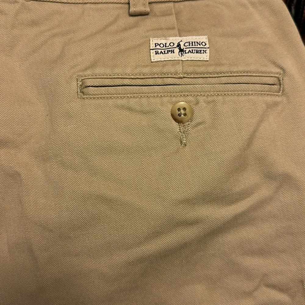 Polo by Ralph Lauren Khaki Pleated Cotton Shorts